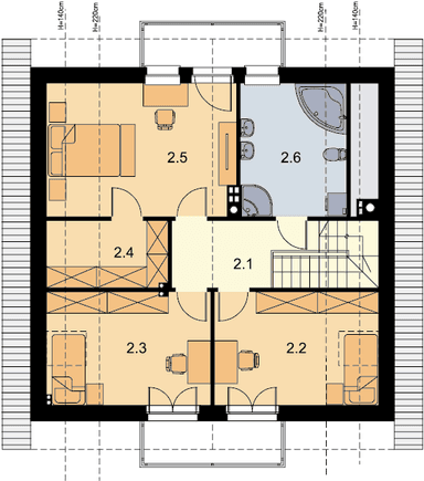 Rzut poddasza domu jednorodzinnego Ares 4