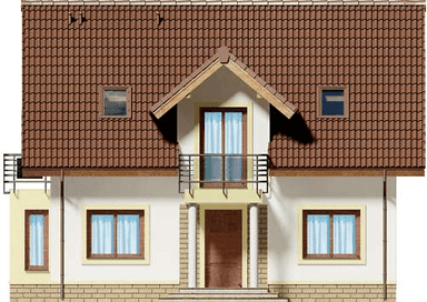 Elewacja frontowa domu jednorodzinnego Ares Bis