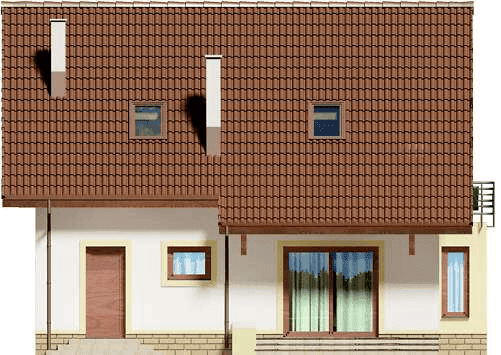 Elewacja tylna domu jednorodzinnego Ares Bis