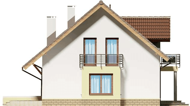 Elewacja lewa domu jednorodzinnego Ares Bis