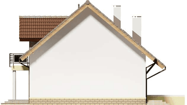 Elewacja prawa domu jednorodzinnego Ares Bis