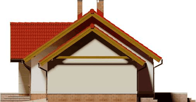 Elewacja prawa domu jednorodzinnego Bella II