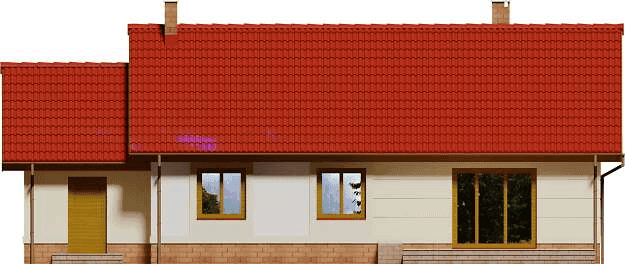 Elewacja tylna domu jednorodzinnego Bella II