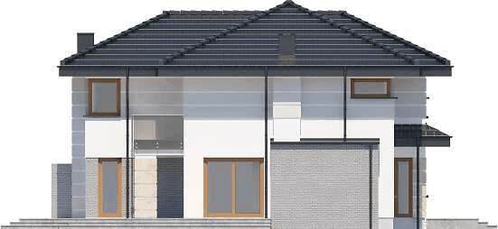 Elewacja lewa domu jednorodzinnego Emilian 2