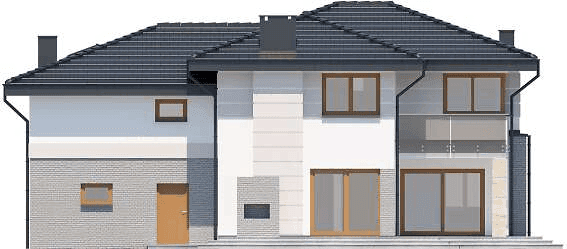 Elewacja tylna domu jednorodzinnego Emilian