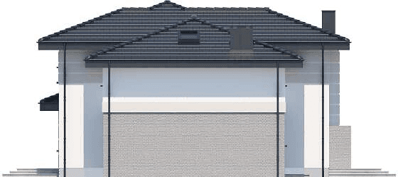 Elewacja prawa domu jednorodzinnego Emilian