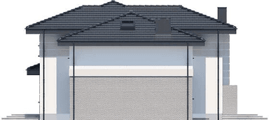 Elewacja prawa domu jednorodzinnego Emilian