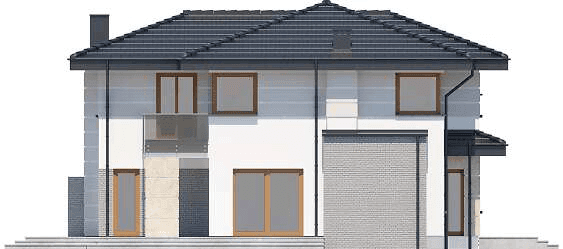 Elewacja lewa domu jednorodzinnego Emilian