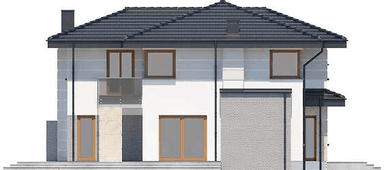 Elewacja lewa domu jednorodzinnego Emilian