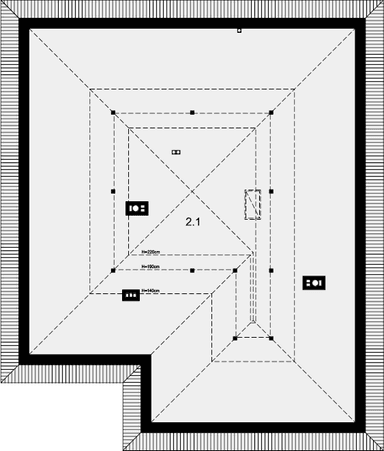 Rzut strychu domu jednorodzinnego Fabian 2
