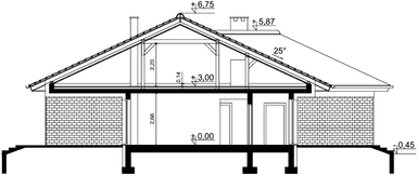 Przekrój domu jednorodzinnego Fabian