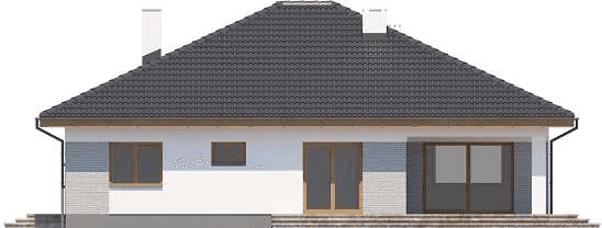 Elewacja tylna domu jednorodzinnego Fabian