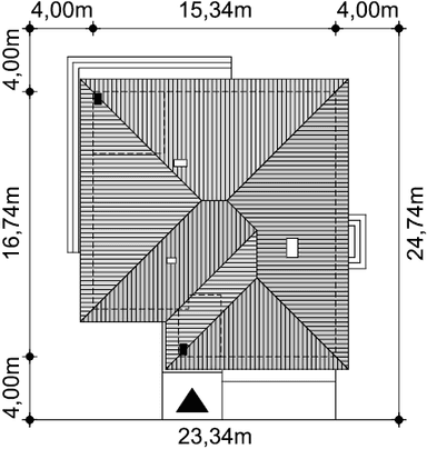 Rzut usytuowania domu jednorodzinnego Fabian na działce