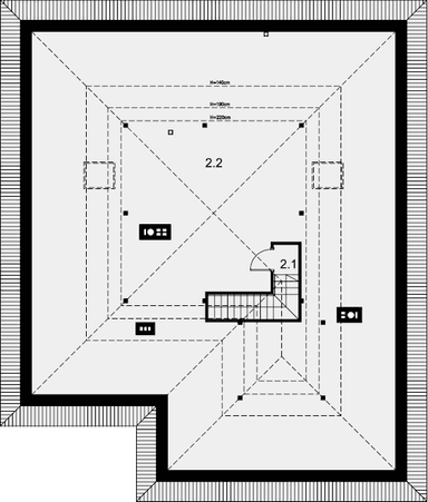 Rzut strychu domu jednorodzinnego Fabian 3