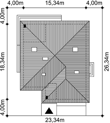 Rzut usytuowania domu jednorodzinnego Fabian 3 na działce