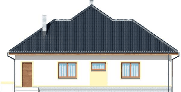 Elewacja prawa domu jednorodzinnego Fidel