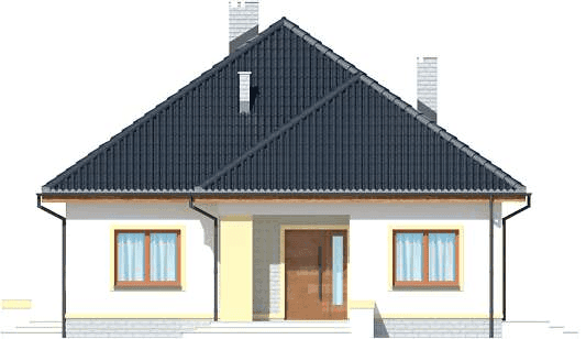 Elewacja frontowa domu jednorodzinnego Fidel