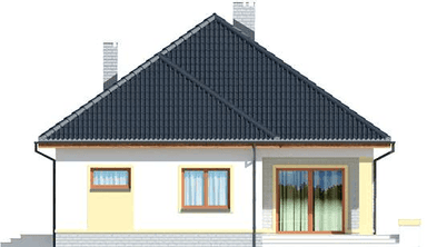 Elewacja tylna domu jednorodzinnego Fidel