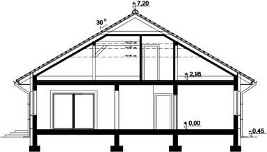 Przekrój domu jednorodzinnego Figo