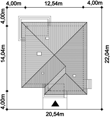 Rzut usytuowania domu jednorodzinnego Figo na działce