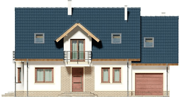 Elewacja frontowa domu jednorodzinnego Izadora