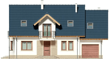 Elewacja frontowa domu jednorodzinnego Izadora