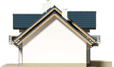 Elewacja prawa domu jednorodzinnego Izadora