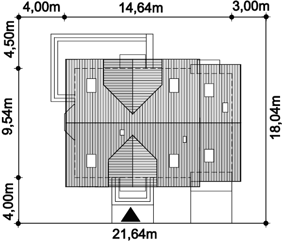 Rzut usytuowania domu jednorodzinnego Izadora na działce