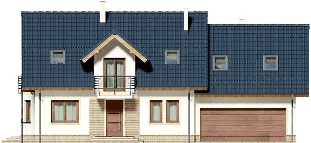 Elewacja frontowa domu jednorodzinnego Izadora II