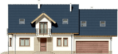 Elewacja frontowa domu jednorodzinnego Izadora II