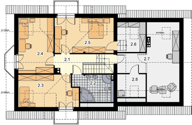 Rzut poddasza domu jednorodzinnego Izadora II