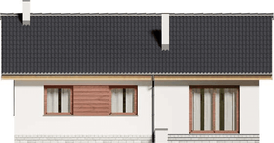 Elewacja tylna domu jednorodzinnego Leda