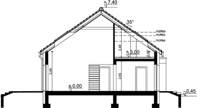 Przekrój domu jednorodzinnego Nero