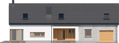 Elewacja frontowa domu jednorodzinnego Nero