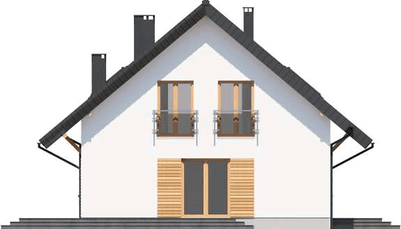 Elewacja lewa domu jednorodzinnego Oberon