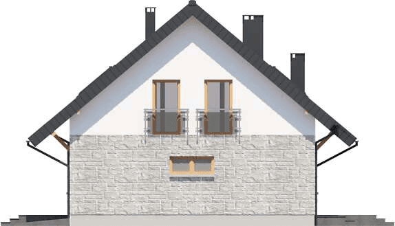 Elewacja prawa domu jednorodzinnego Oberon