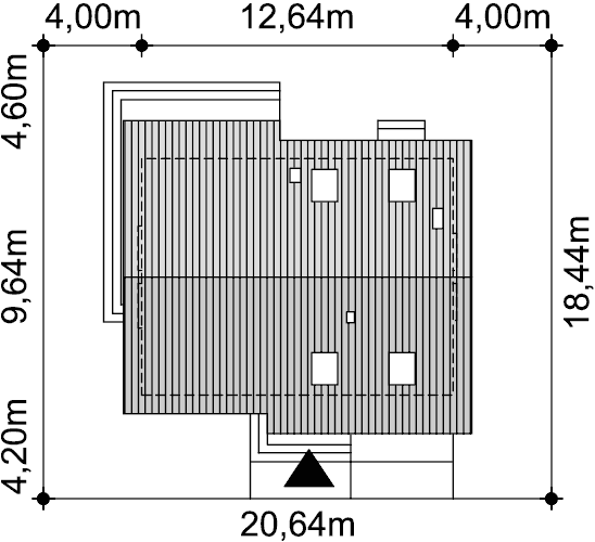 Rzut usytuowania domu jednorodzinnego Oberon na działce
