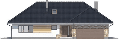 Elewacja frontowa domu jednorodzinnego Padme 2