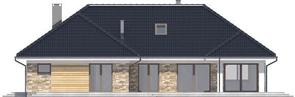 Elewacja tylna domu jednorodzinnego Padme 2