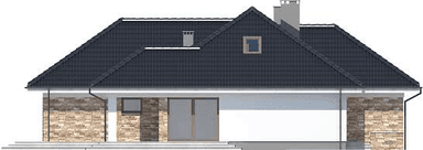 Elewacja lewa domu jednorodzinnego Padme 2