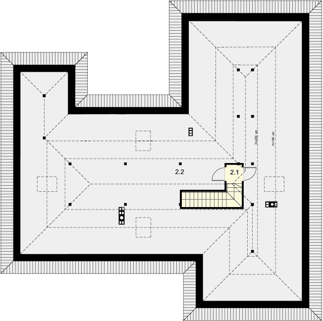 Rzut strychu domu jednorodzinnego Padme 2