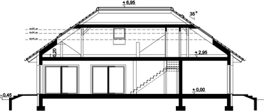 Przekrój domu jednorodzinnego Padme