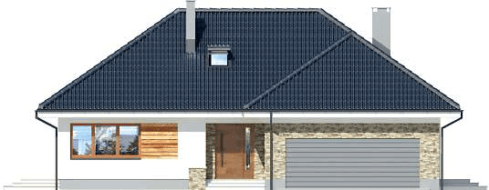 Elewacja frontowa domu jednorodzinnego Padme