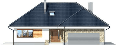 Elewacja frontowa domu jednorodzinnego Padme