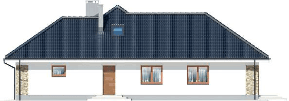 Elewacja prawa domu jednorodzinnego Padme