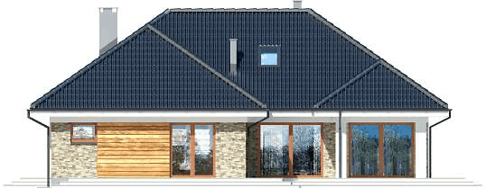 Elewacja tylna domu jednorodzinnego Padme