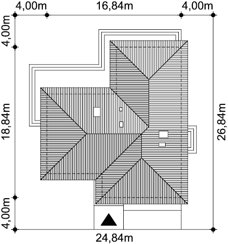 Rzut usytuowania domu jednorodzinnego Padme 3 B na działce