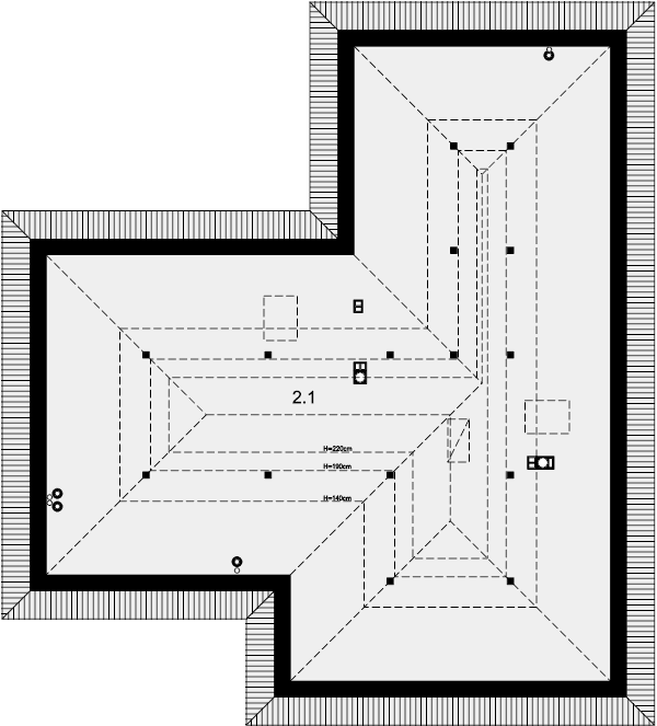 Rzut strychu domu jednorodzinnego Padme 3 B