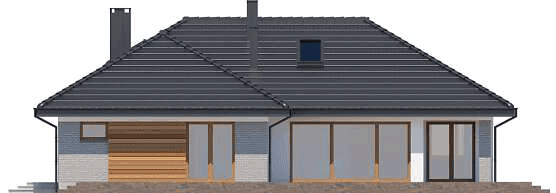 Elewacja tylna domu jednorodzinnego Padme 3 WZ