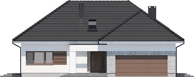 Elewacja frontowa domu jednorodzinnego Padme 4